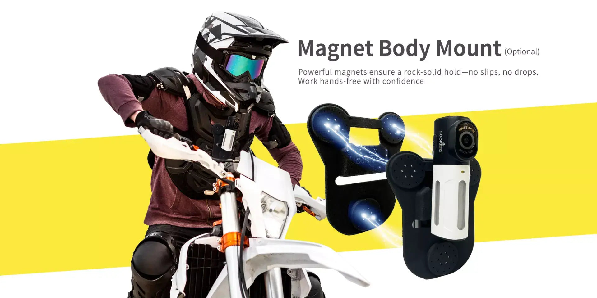 Industrial Magnetic Body Mount for Moto, Trail, and Vests