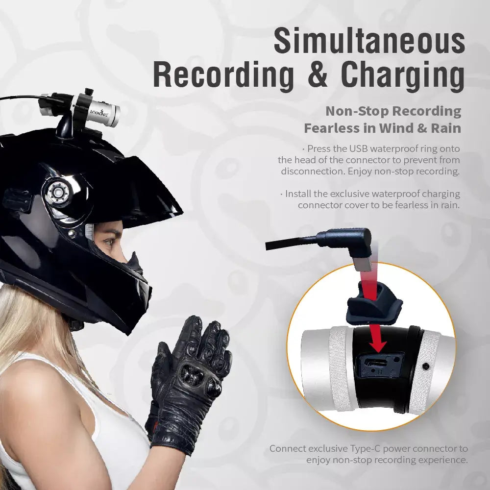Simultaneous Recording and Charging with Waterproof Ring