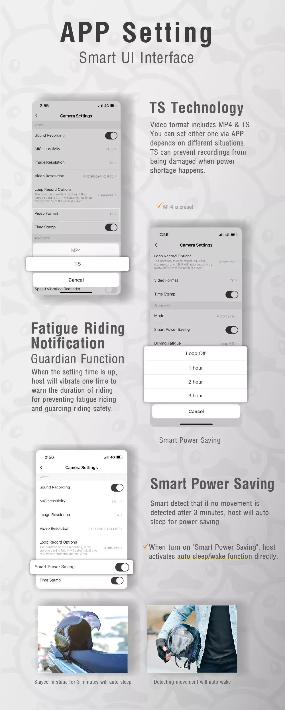 App UI, TS Stream Writing and Fatigue Vibration Reminder